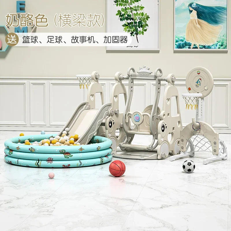 TQH 3-in-1 Indoor Slide & Swing for Toddlers