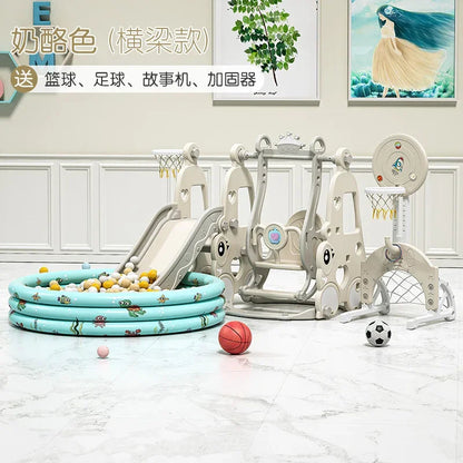 TQH 3-in-1 Indoor Slide & Swing for Toddlers