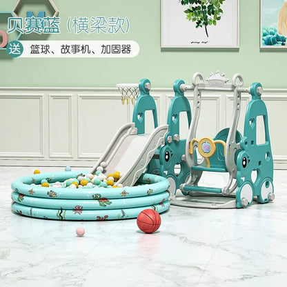 TQH 3-in-1 Indoor Slide & Swing for Toddlers