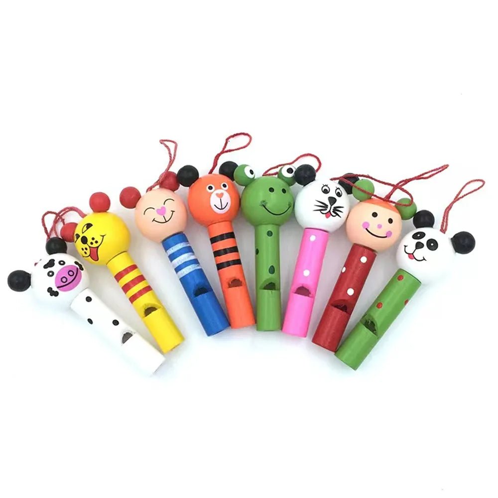 30Pc Mini Wooden Animal Whistles - Kids' Party & Baby Shower Favors