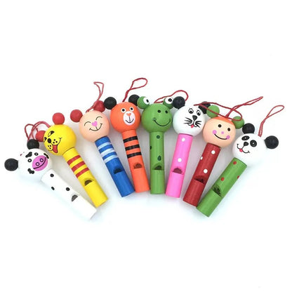 30Pc Mini Wooden Animal Whistles - Kids' Party & Baby Shower Favors