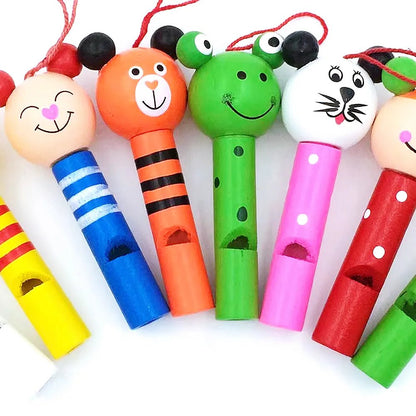 30Pc Mini Wooden Animal Whistles - Kids' Party & Baby Shower Favors