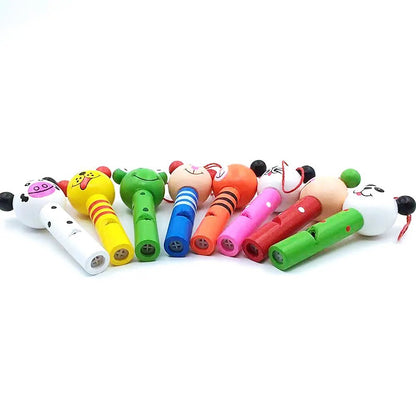 30Pc Mini Wooden Animal Whistles - Kids' Party & Baby Shower Favors