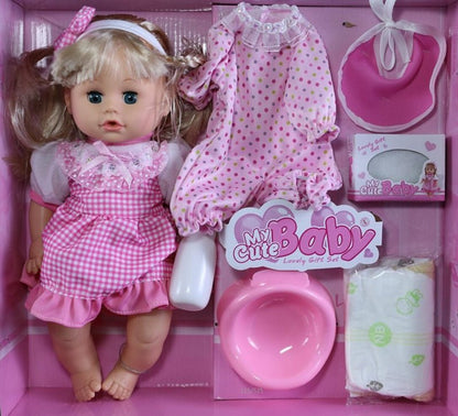 32cm Blinking, Feeding & Talking Baby Doll (Drinks & “Pees”)