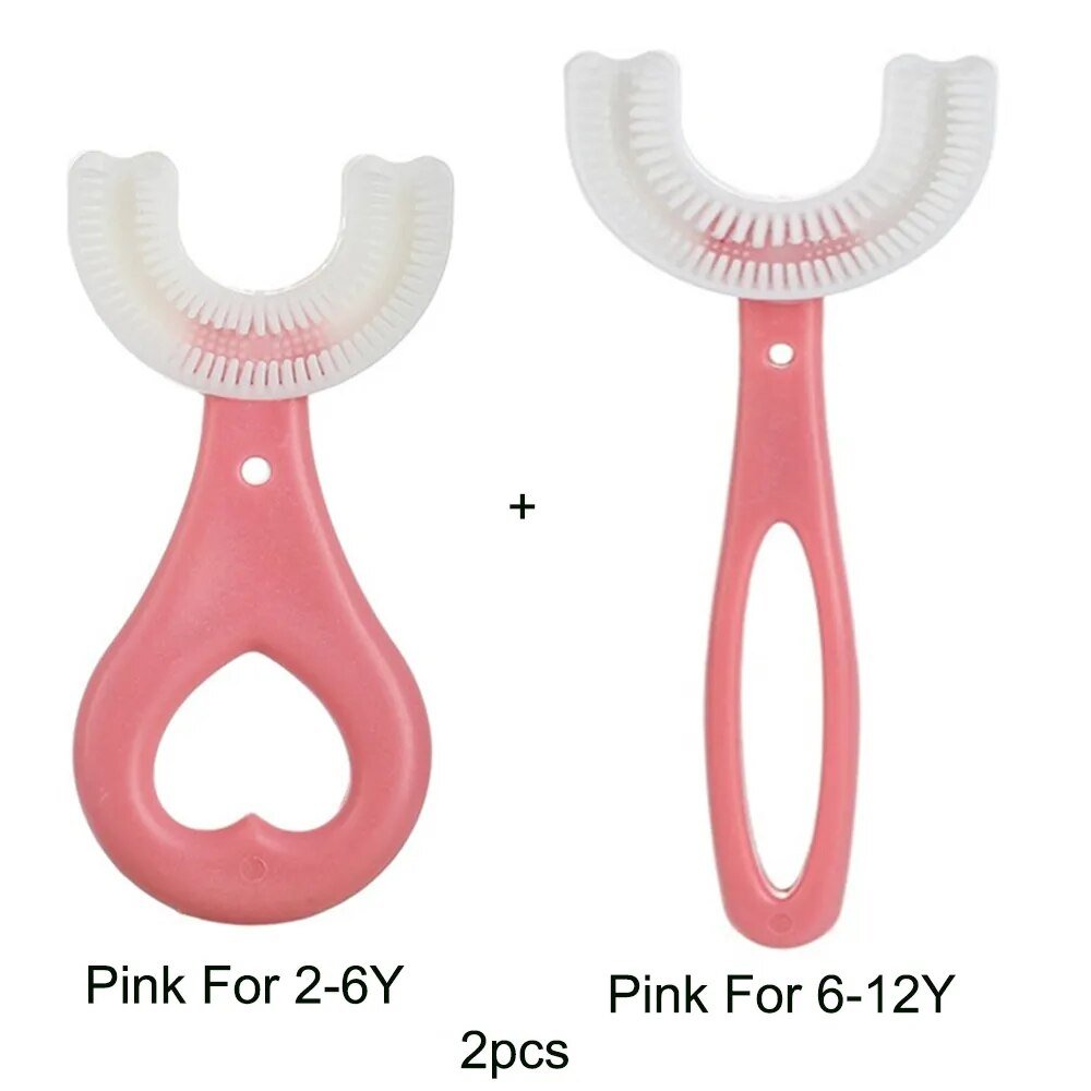 360-Degree U-Shaped Children's Toothbrush - Silicone Teeth Cleaner