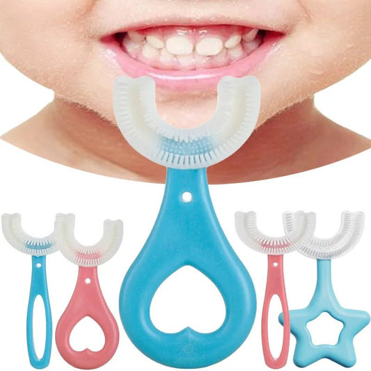 360-Degree U-Shaped Children's Toothbrush - Silicone Teeth Cleaner