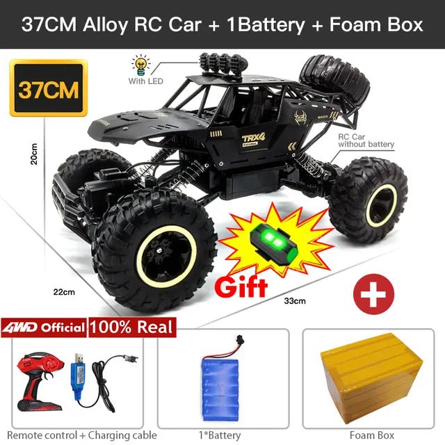4WD RC Off-Road Buggy - LED Lights Racing Car for Kids