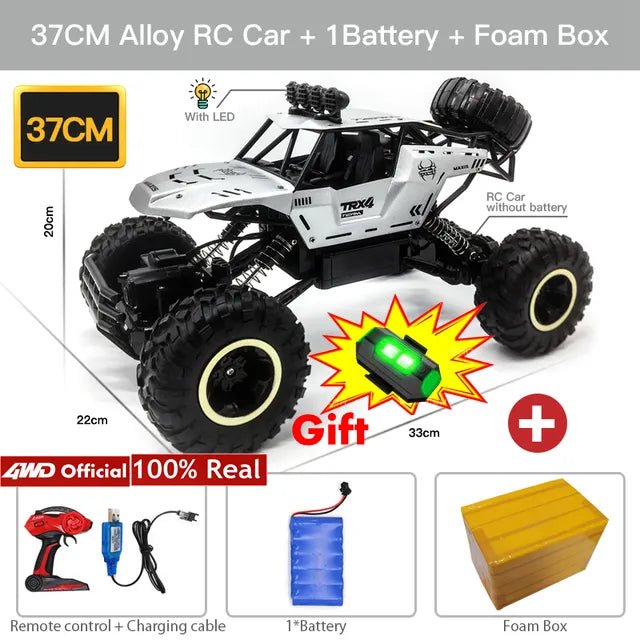 4WD RC Off-Road Buggy - LED Lights Racing Car for Kids