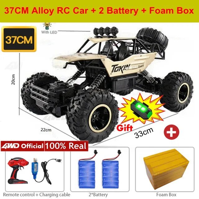 4WD RC Off-Road Buggy - LED Lights Racing Car for Kids