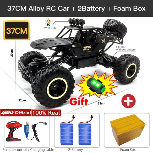 4WD RC Off-Road Buggy - LED Lights Racing Car for Kids