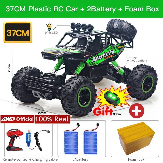 4WD RC Off-Road Buggy - LED Lights Racing Car for Kids