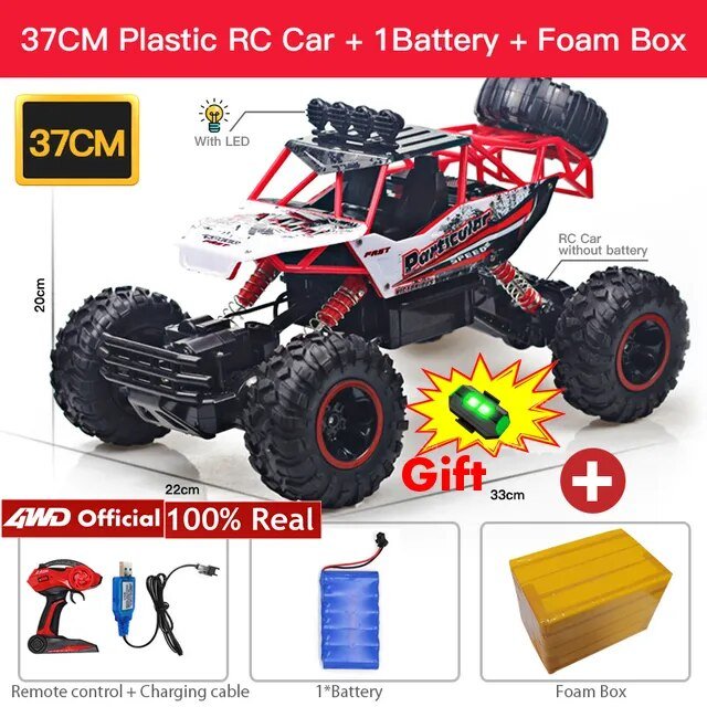 4WD RC Off-Road Buggy - LED Lights Racing Car for Kids