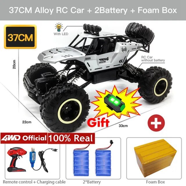 4WD RC Off-Road Buggy - LED Lights Racing Car for Kids