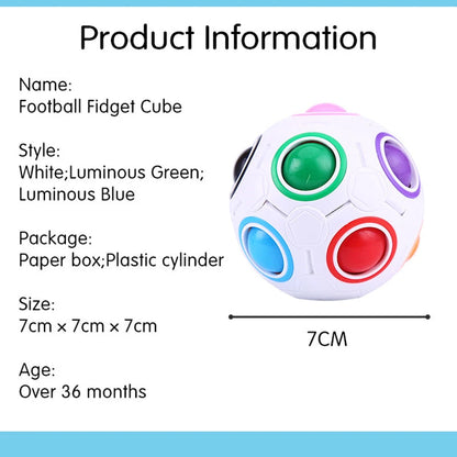 Rainbow Luminous Rainbow Ball Puzzle – 3D Fidget Football