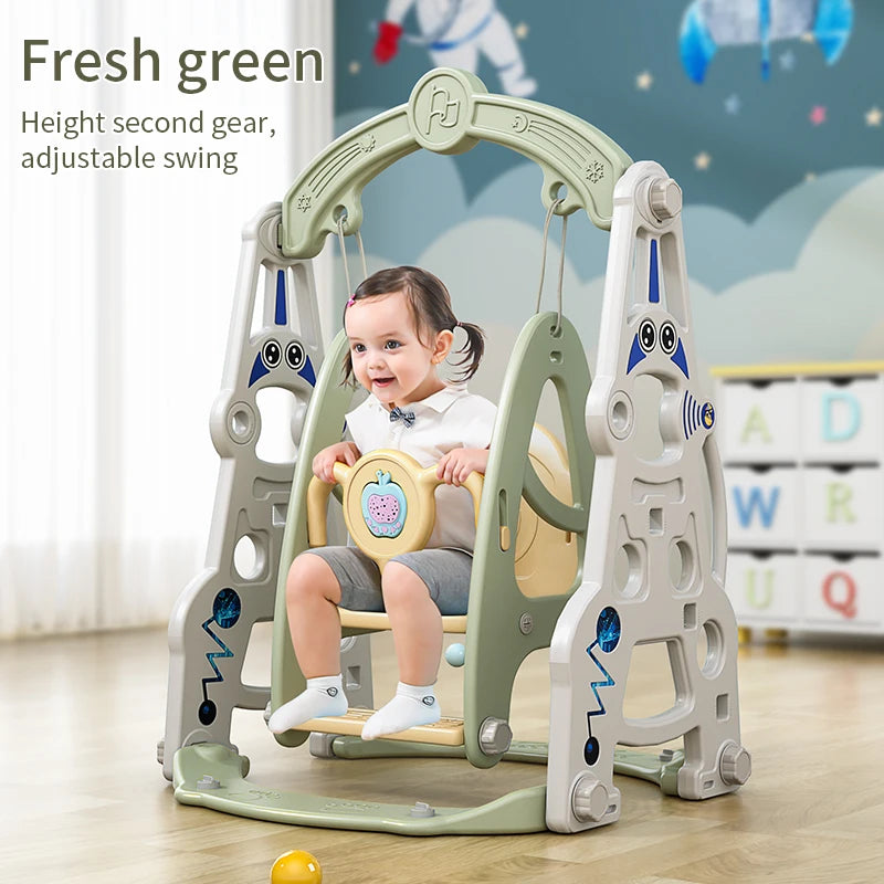 4-in-1 Indoor Playhouse Slide & Swing Set (PE) – YBC-TKR-007