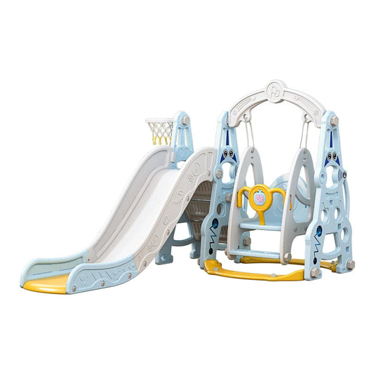 4-in-1 Indoor Playhouse Slide & Swing Set (PE) – YBC-TKR-007