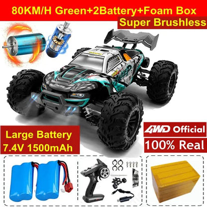 4WD RC Off-Road Drift Car - Super Brushless 50/80KM/h Toy