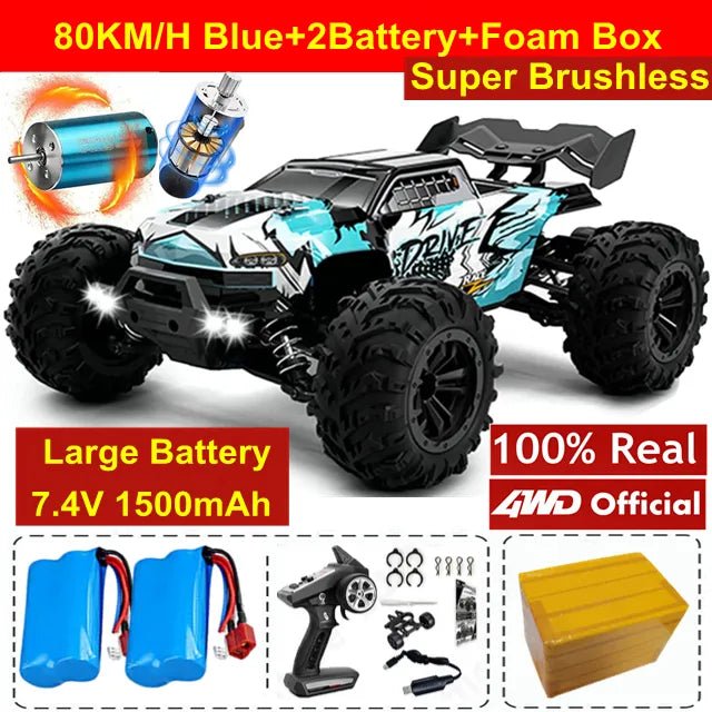 4WD RC Off-Road Drift Car - Super Brushless 50/80KM/h Toy