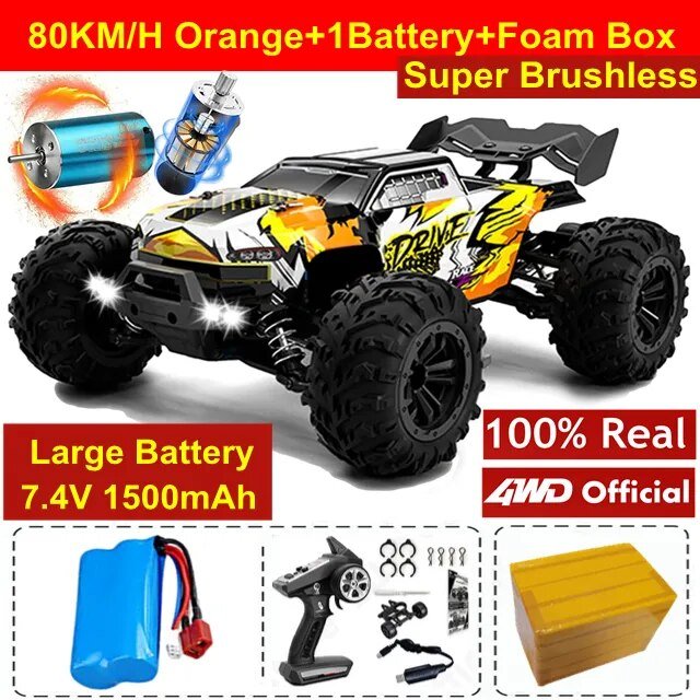 4WD RC Off-Road Drift Car - Super Brushless 50/80KM/h Toy