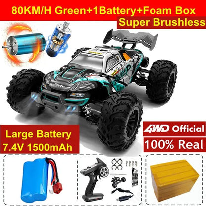 4WD RC Off-Road Drift Car - Super Brushless 50/80KM/h Toy