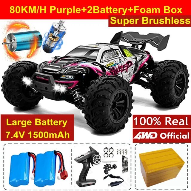 4WD RC Off-Road Drift Car - Super Brushless 50/80KM/h Toy