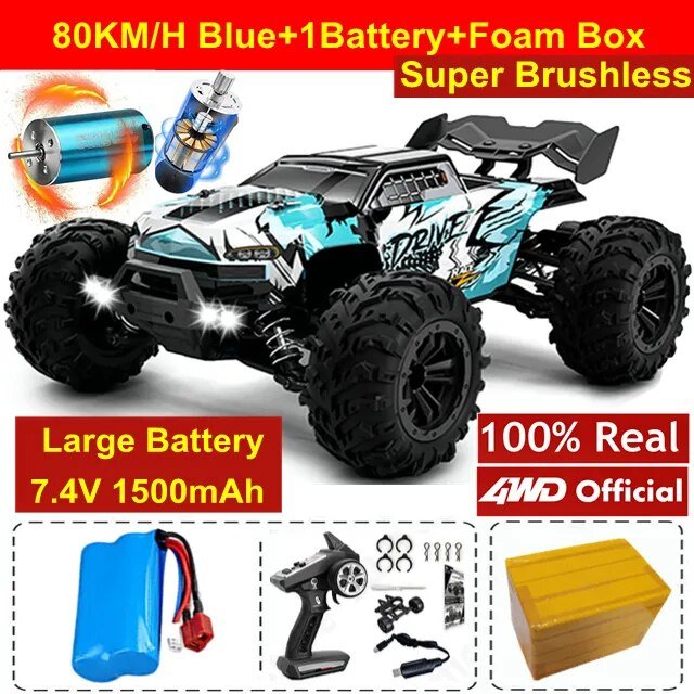 4WD RC Off-Road Drift Car - Super Brushless 50/80KM/h Toy