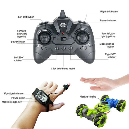 4WD RC Stunt Car with Gesture Sensor - Twist & Drift Toy