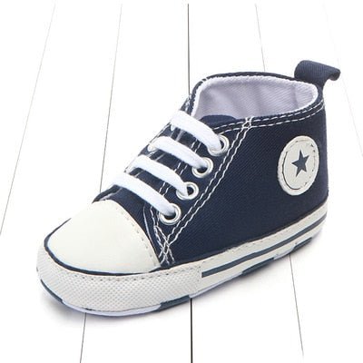 Classic Sports Baby Sneakers (Canvas, Cork Sole, 0–12M)