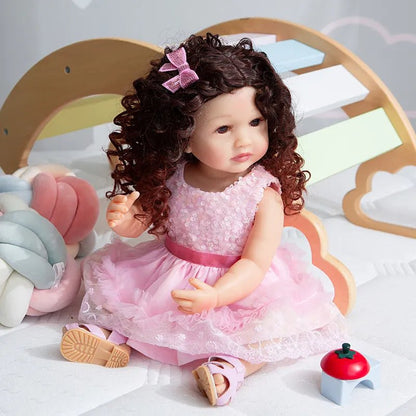 55CM Full Body Silicone Reborn Toddler - Soft Touch, Fashion Doll