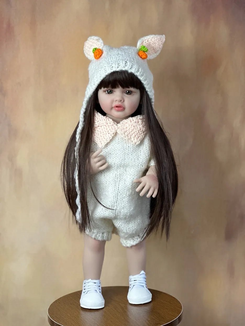 55CM Standing Reborn Doll - Soft Silicone Body, Birthday Gift
