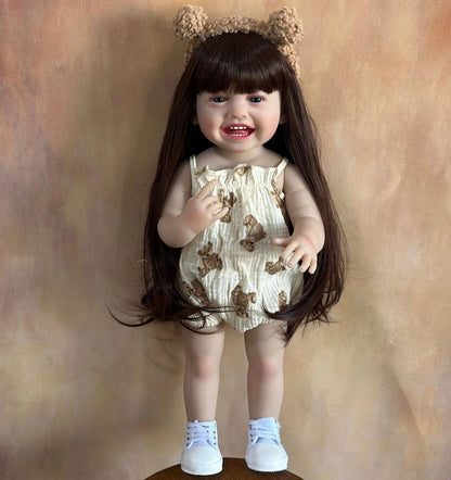 55CM Standing Reborn Doll - Soft Silicone Body, Birthday Gift