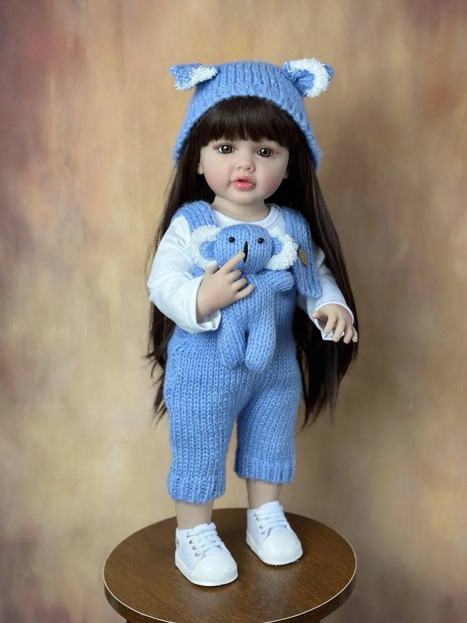 55CM Standing Reborn Doll - Soft Silicone Body, Birthday Gift