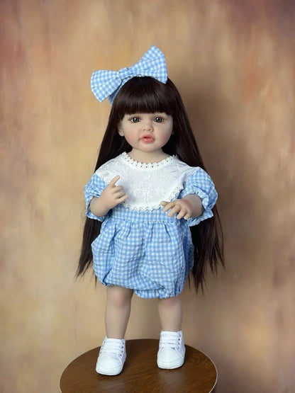 55CM Standing Reborn Doll - Soft Silicone Body, Birthday Gift