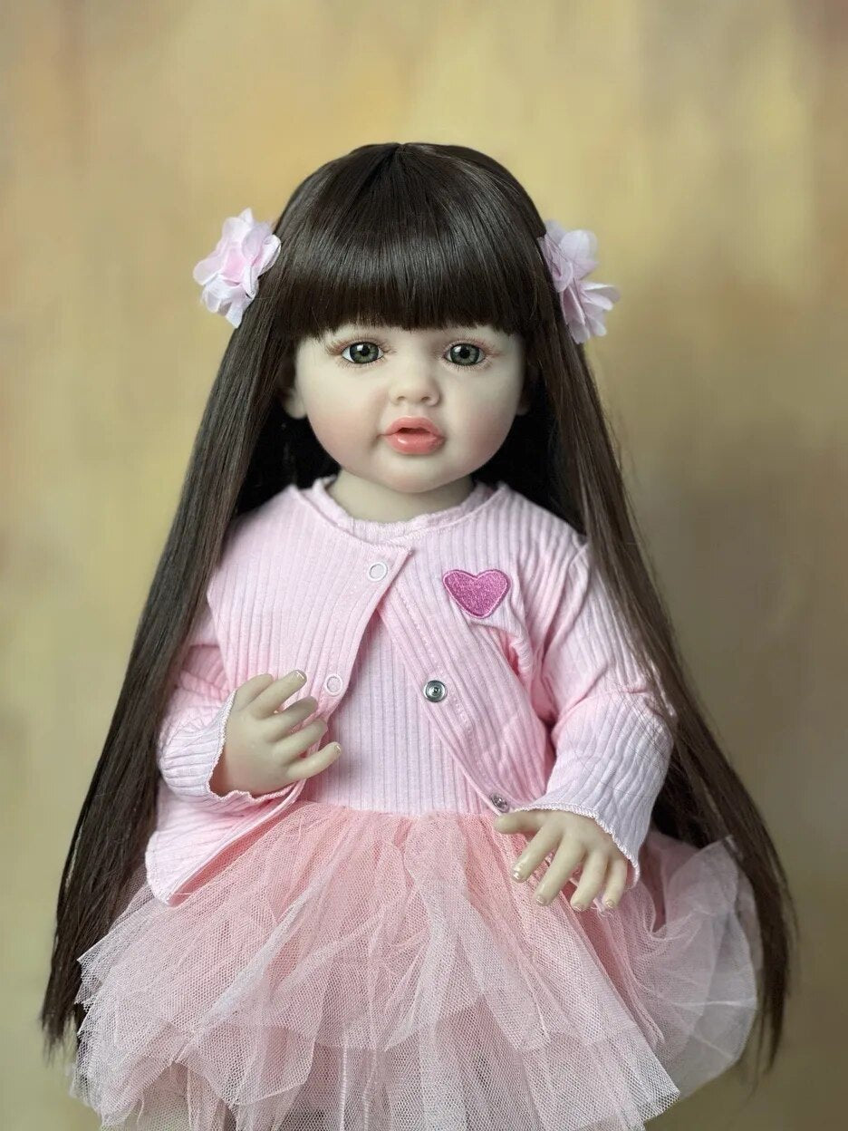 55CM Standing Reborn Doll - Soft Silicone Body, Birthday Gift