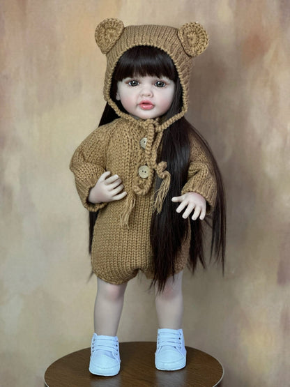 55CM Standing Reborn Doll - Soft Silicone Body, Birthday Gift