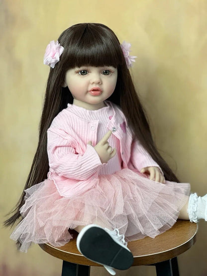 55CM Standing Reborn Doll - Soft Silicone Body, Birthday Gift