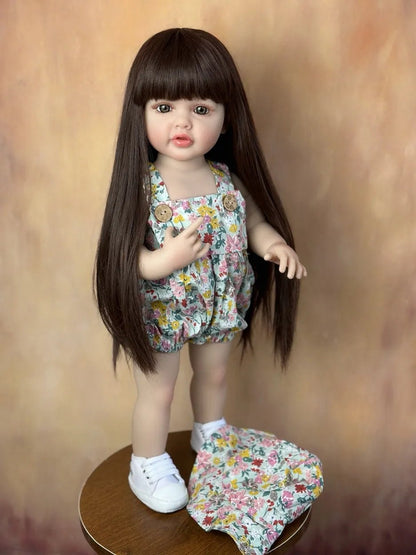 55CM Standing Reborn Doll - Soft Silicone Body, Birthday Gift