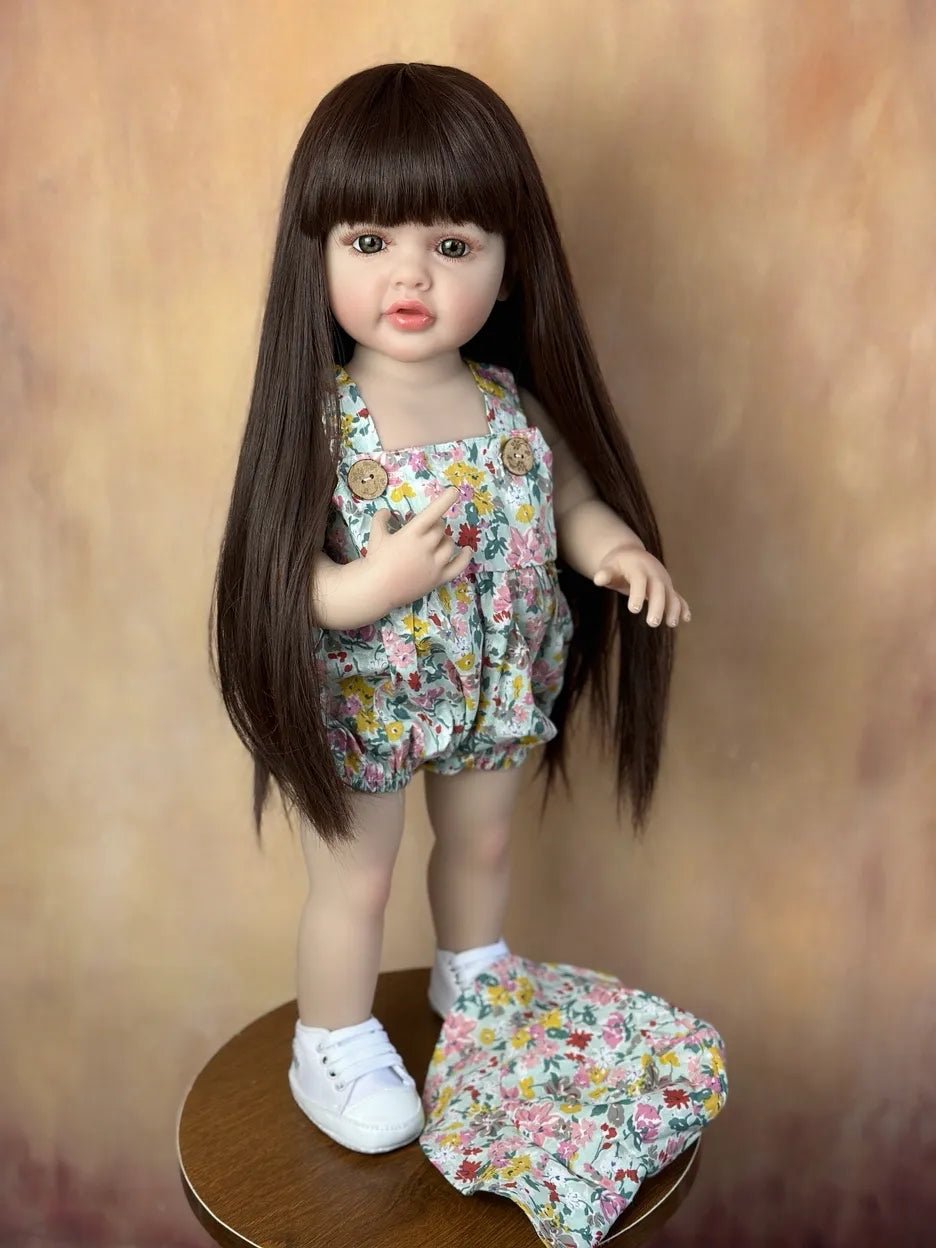 55CM Standing Reborn Doll - Soft Silicone Body, Birthday Gift