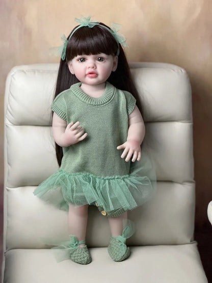 55CM Standing Reborn Doll - Soft Silicone Body, Birthday Gift
