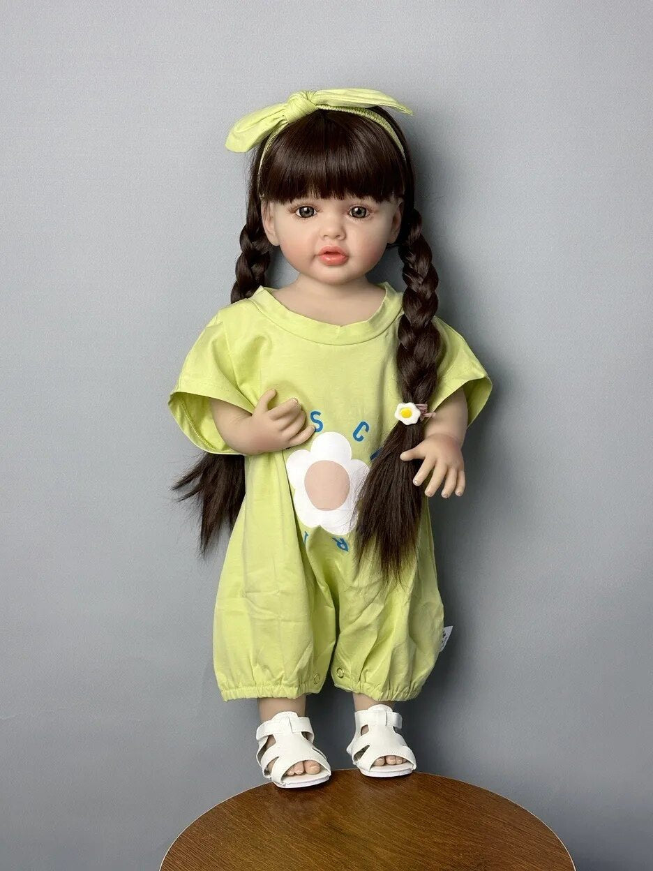 55CM Standing Reborn Doll - Soft Silicone Body, Birthday Gift