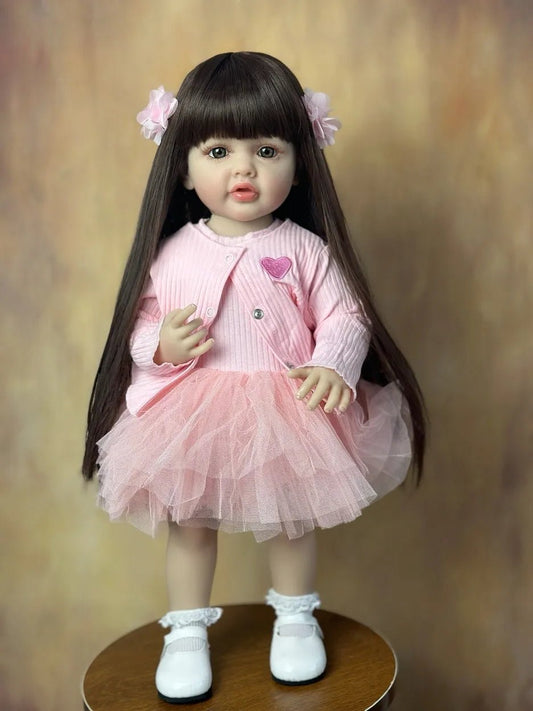 55CM Standing Reborn Doll - Soft Silicone Body, Birthday Gift