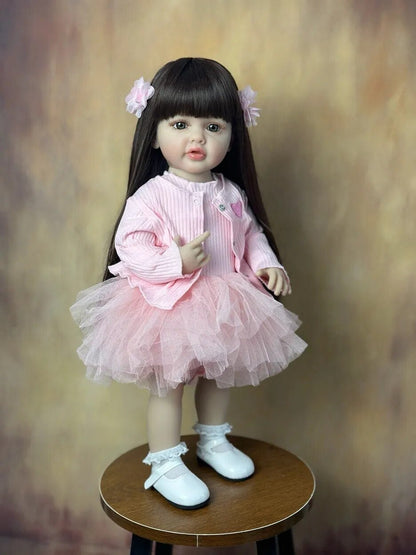 55CM Standing Reborn Doll - Soft Silicone Body, Birthday Gift