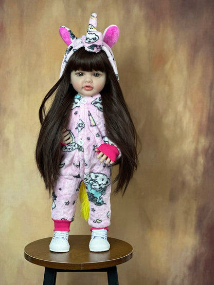 55CM Standing Reborn Doll - Soft Silicone Body, Birthday Gift
