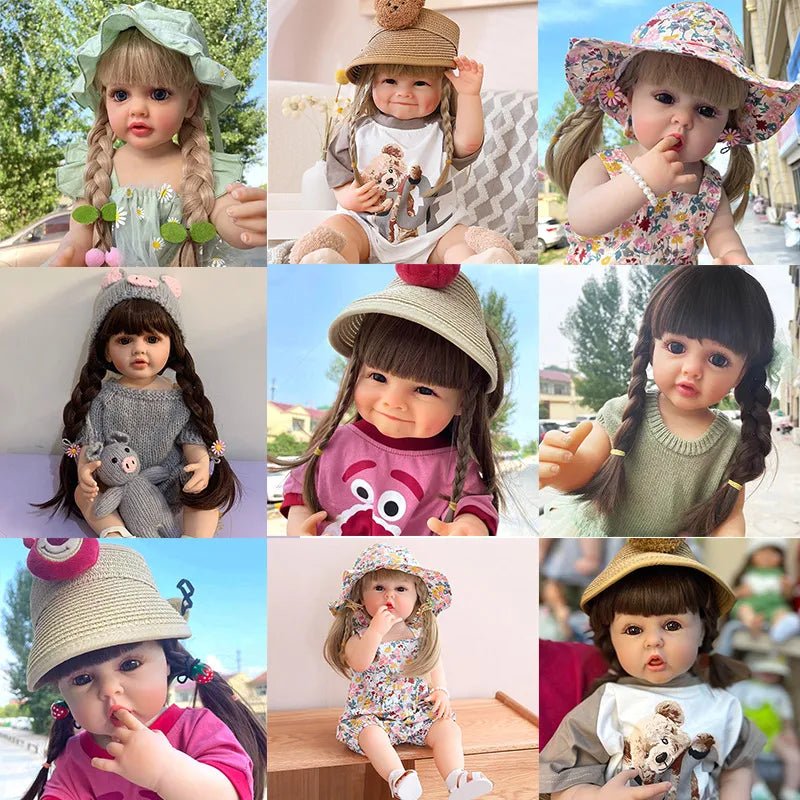 55cm Waterproof Reborn Doll - Silicone, Curly Hair, Bathable