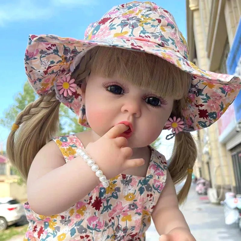 55cm Waterproof Reborn Doll - Silicone, Curly Hair, Bathable
