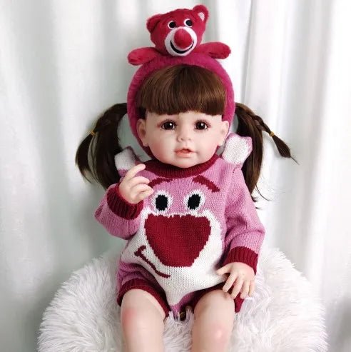 55cm Waterproof Reborn Doll - Silicone, Curly Hair, Bathable