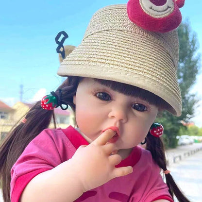 55cm Waterproof Reborn Doll - Silicone, Curly Hair, Bathable