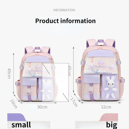 55L Girls' Primary School Backpack: Large, Waterproof, Multiple Pockets