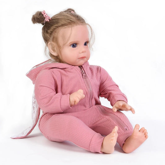58cm Maggi Reborn Baby Doll - Handmade, Silicone, Root Hair