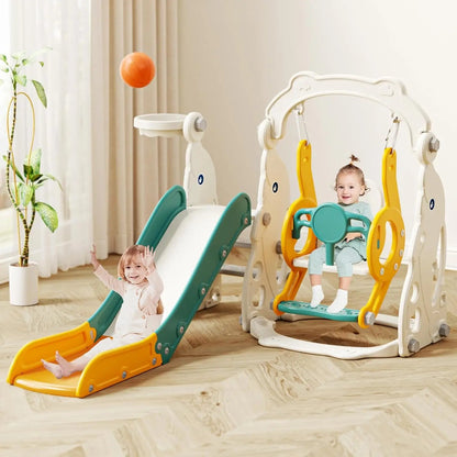 6-in-1 Toddler Slide & Swing Indoor/Outdoor Playset